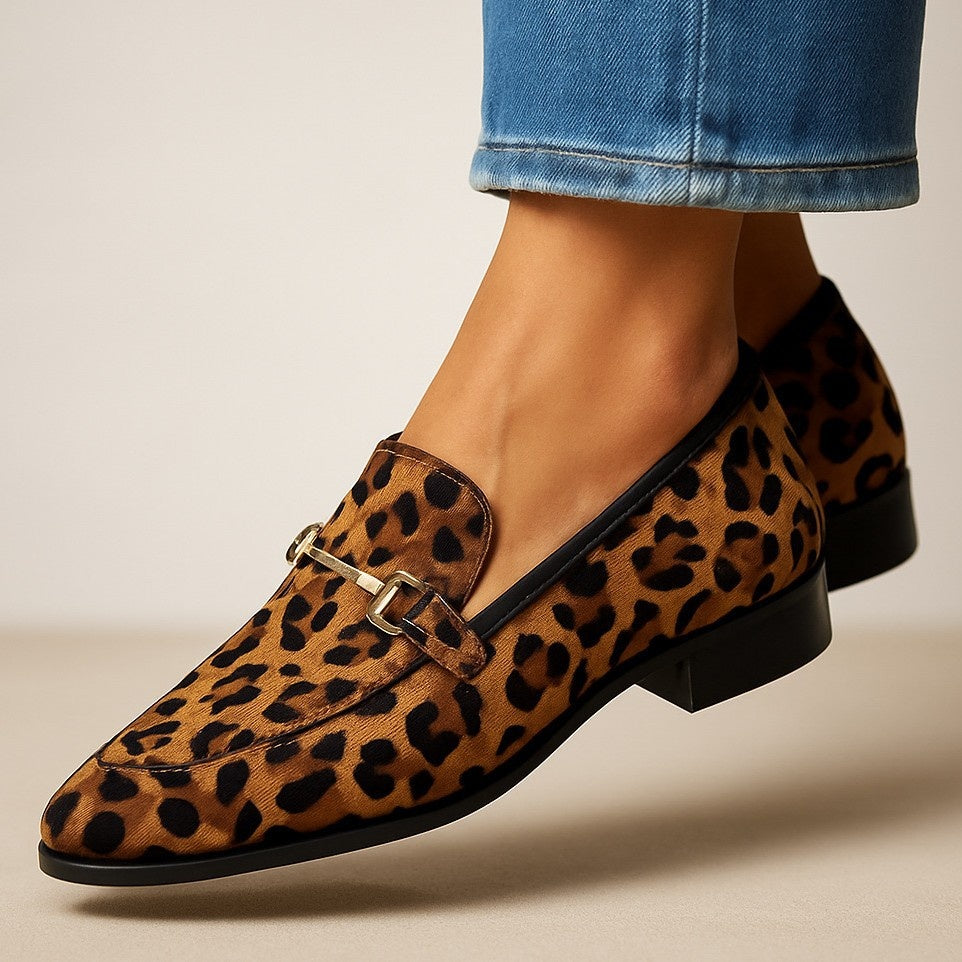 New Pointed-toe Low-cut Leopard-print Casual Shoes