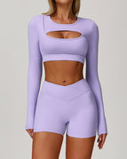 Lilac Purple / L / Long sleeves and shorts