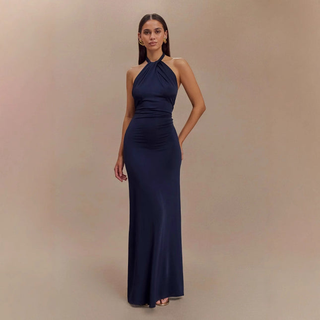 Bodycon Halter Dress Backless Shape Fit Maxi Dress