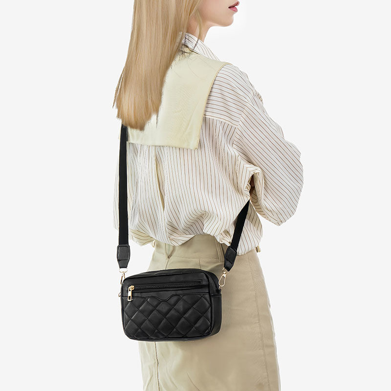 Ladies' Single-shoulder Embroidered Side-pull Crossbody Small Square Bag Casual