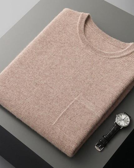 Men's Round Neck Jacquard Pullover Business Knitted Outerwear Vest