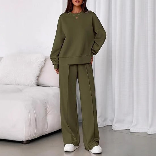 Solid-color 2-pc Loose Fit set