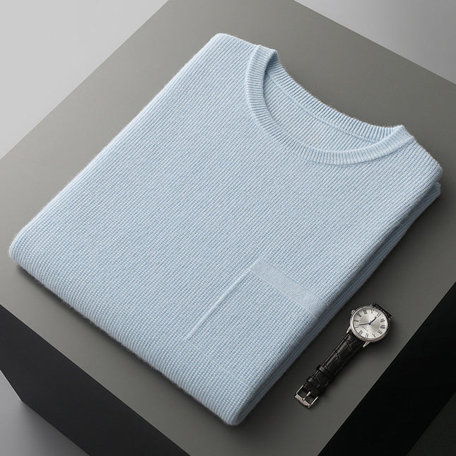Men's Round Neck Jacquard Pullover Business Knitted Outerwear Vest