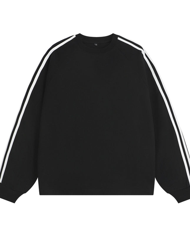 American-style Retro Three-bar Long-sleeved T-shirt For Men