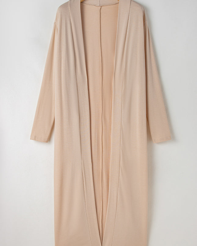 Parchment Split Long Cardigan and Skinny Pants Lounge Set