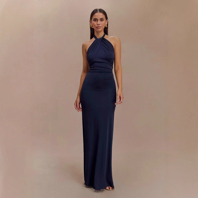 Bodycon Halter Dress Backless Shape Fit Maxi Dress