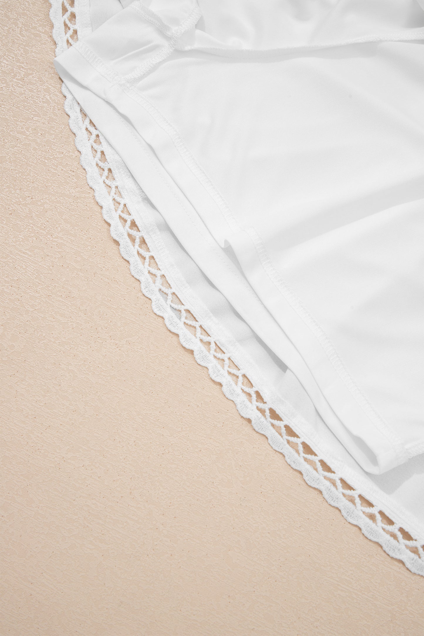 Parchment Plus Size Frilled Elastic Waist Lace Trim Boho Ruffled Shorts