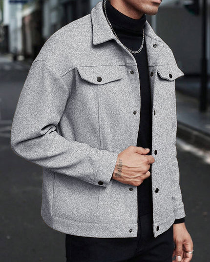 Lapel Woolen New Men's Casual Sports Jacket