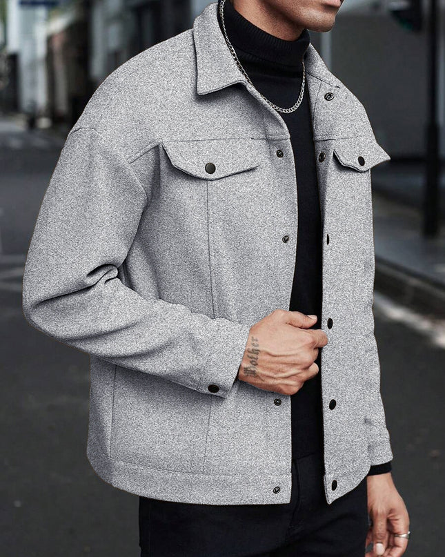 Lapel Woolen New Men's Casual Sports Jacket