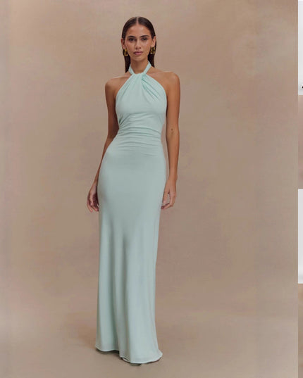 Bodycon Halter Dress Backless Shape Fit Maxi Dress