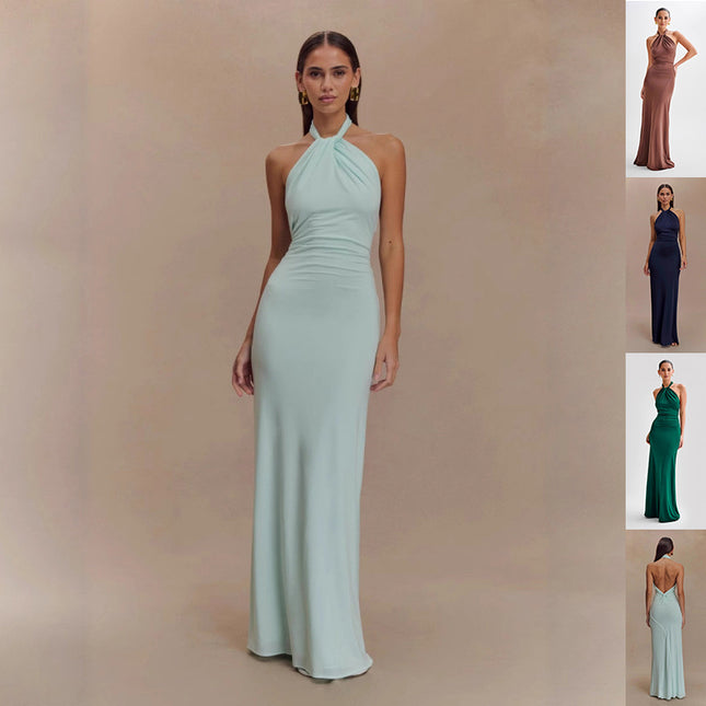 Bodycon Halter Dress Backless Shape Fit Maxi Dress