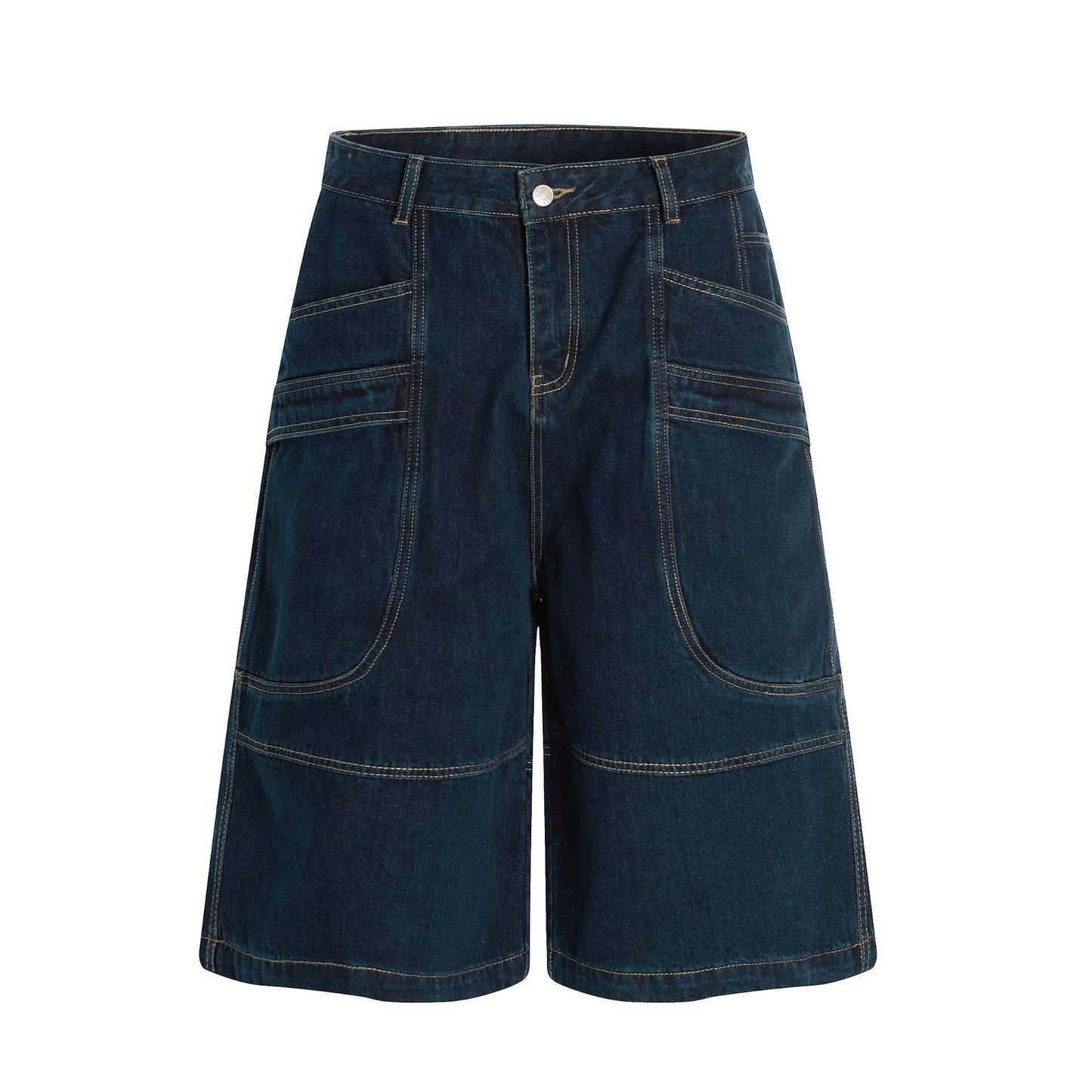 Retro Unisex Washed Mens Loose Denim Shorts