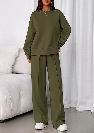 Solid-color 2-pc Loose Fit set