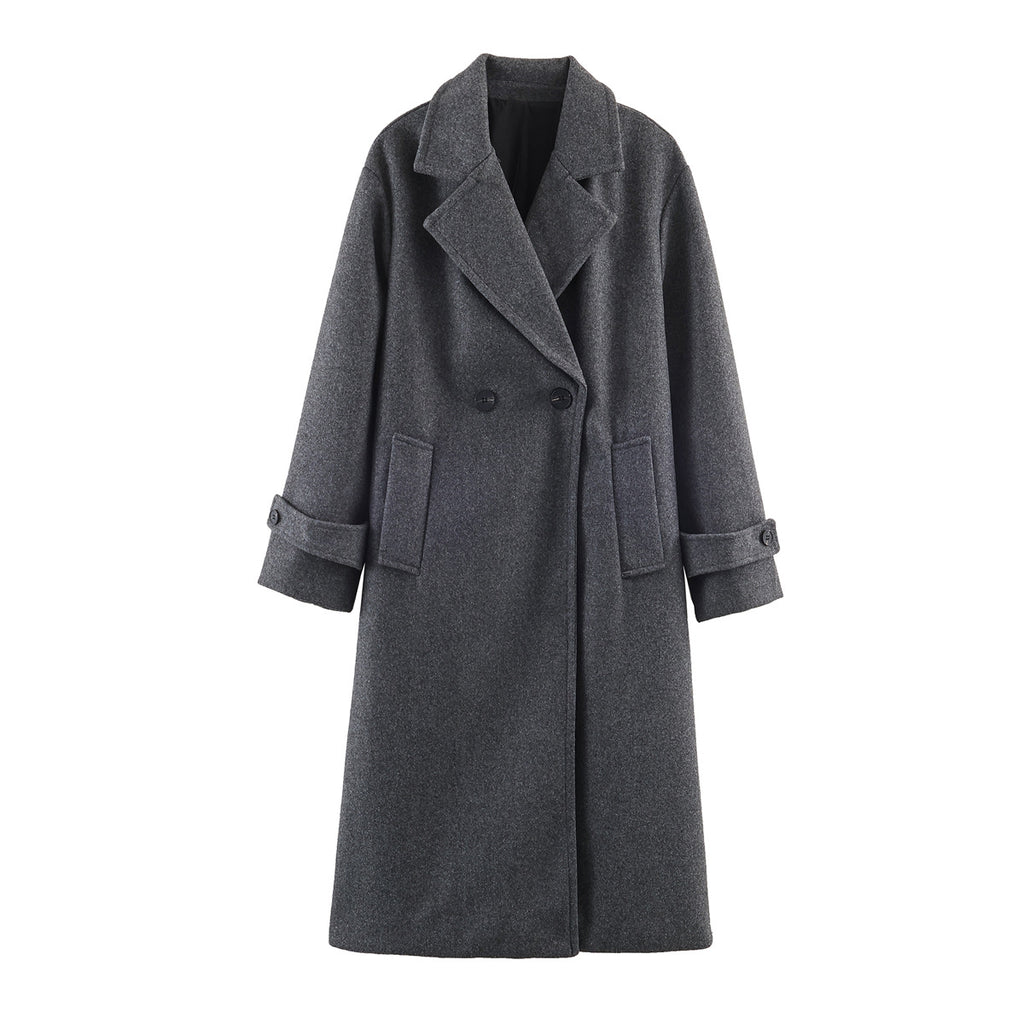 Womens Loose Elegant And Minimalist Long Coat