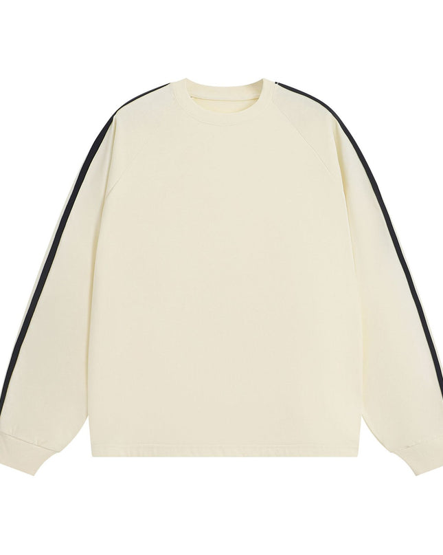American-style Retro Three-bar Long-sleeved T-shirt For Men
