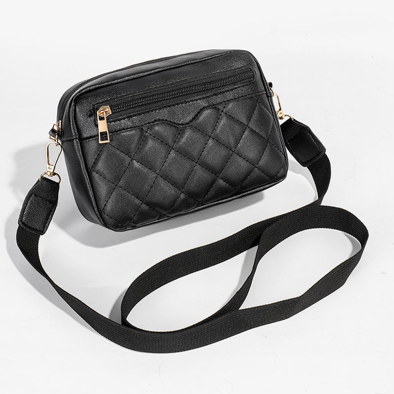 Ladies' Single-shoulder Embroidered Side-pull Crossbody Small Square Bag Casual