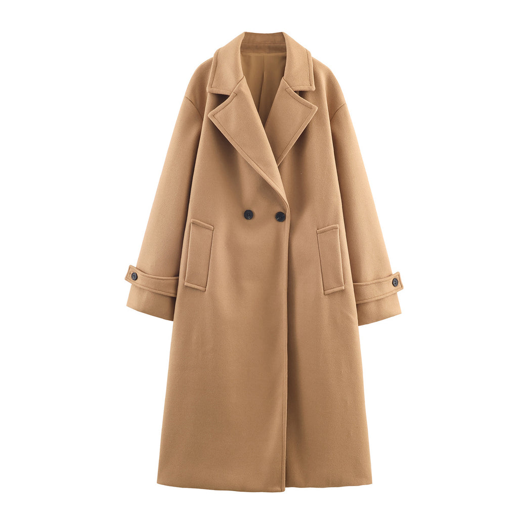 Womens Loose Elegant And Minimalist Long Coat