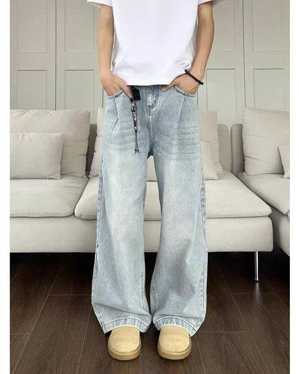 Light-blue Washed-in-wash-and-wear Jeans For Men That Go With Everything