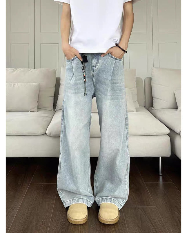 Light-blue Washed-in-wash-and-wear Jeans For Men That Go With Everything