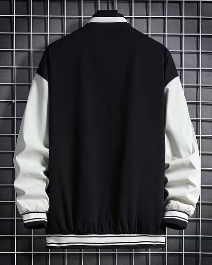 Men's Baseball Jacket Fashion Casual Letter Number Print Button-down Tops Streetwear Clothing