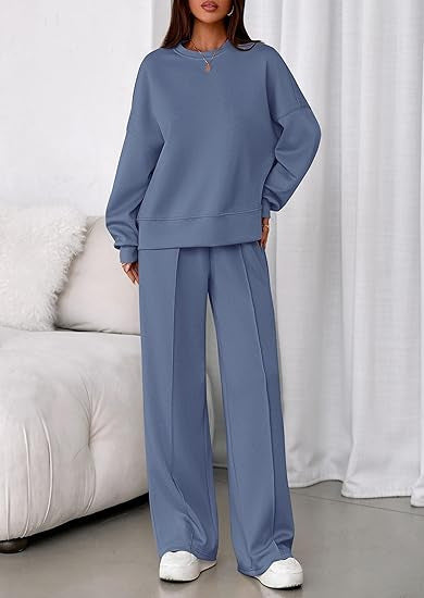 Solid-color 2-pc Loose Fit set