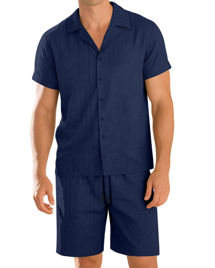 Mens Commuter Casual Button-Down Short-Sleeve Shirt Set