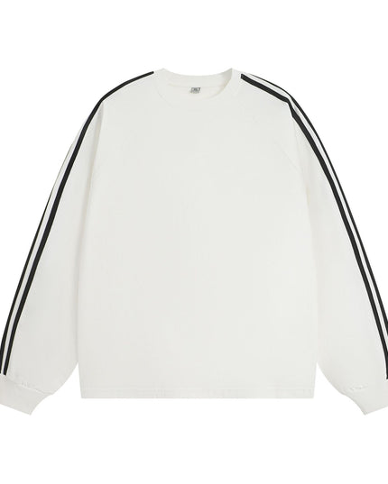 American-style Retro Three-bar Long-sleeved T-shirt For Men