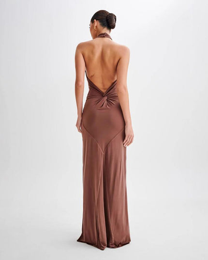 Bodycon Halter Dress Backless Shape Fit Maxi Dress