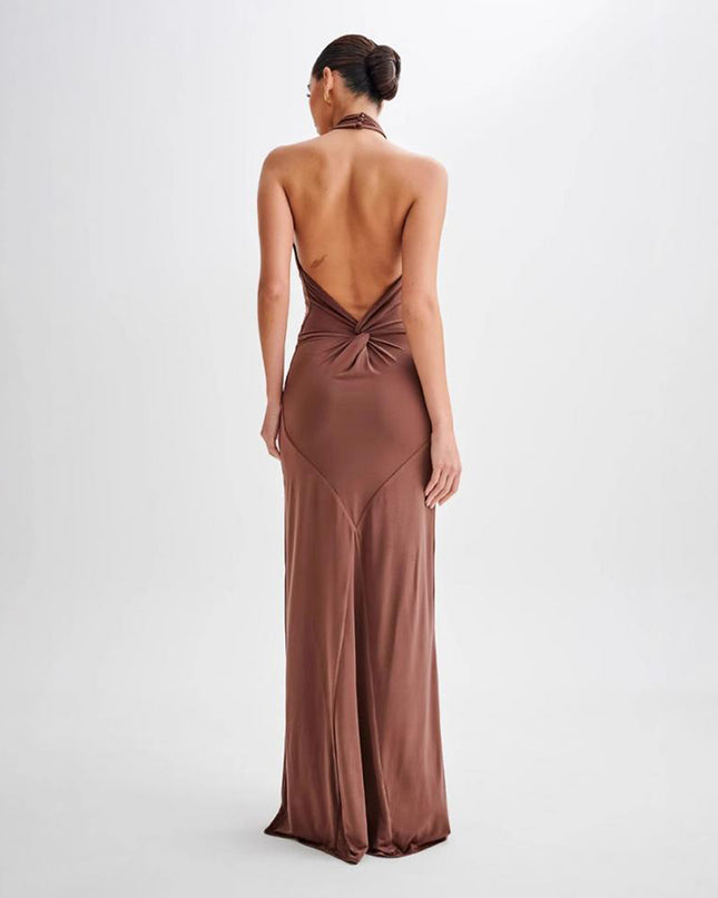 Bodycon Halter Dress Backless Shape Fit Maxi Dress