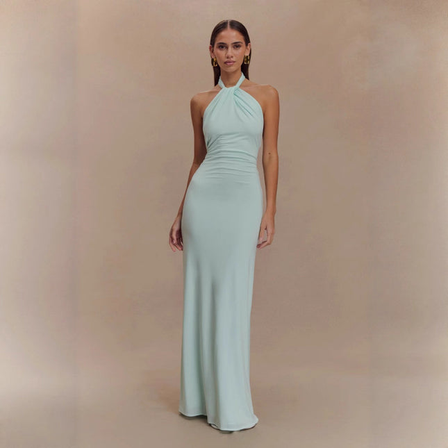 Bodycon Halter Dress Backless Shape Fit Maxi Dress